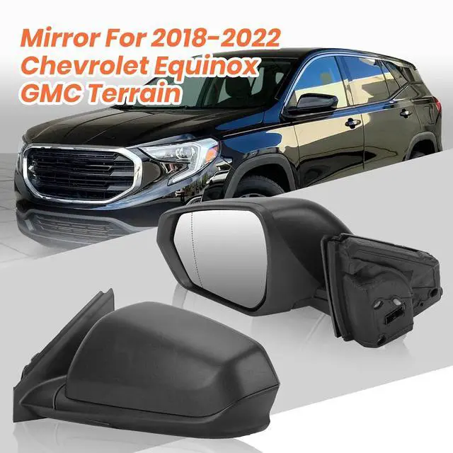 Alt view image 6 of 7 - Left Driver Side Mirror Compatible With 2018 2019 2020 2021 2022 2023 2024 Chevy Equinox Mirros with Heated Power Glass Manual Folding Matte Black Replace#84225382(5Pins)