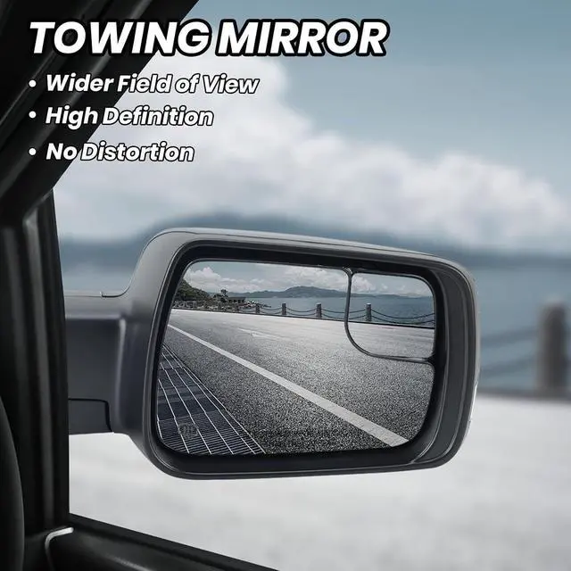 Alt view image 7 of 7 - Passenger Side Mirror For 2019 2020 2021 2022 2023 2024 Ram 1500 Mirrors with Heated Power Folding Power Glass Turn Signal Puddle Lights Black Replace 68276500AH