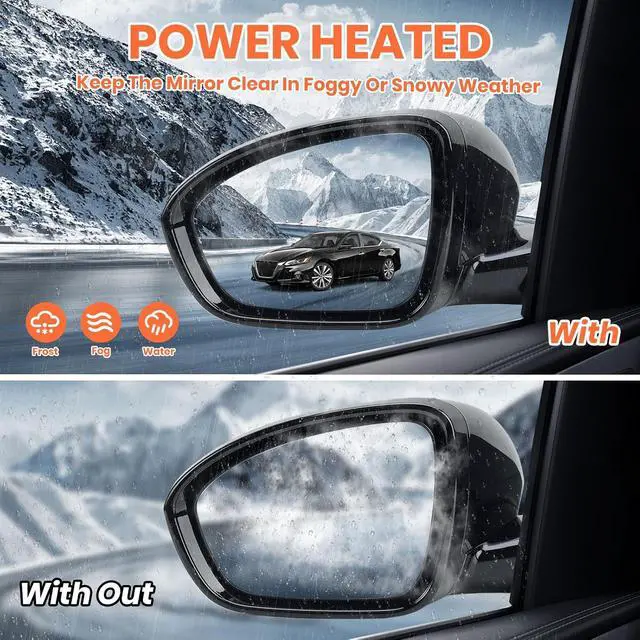 Alt view image 6 of 7 - Driver Side Mirror Compatible with 2019 2020 2021 2022 2023 Nissan Altima Mirrors with Heated Turn Signal Manual Fold Power Adjustment Left Door Mirror 6 Pins Black