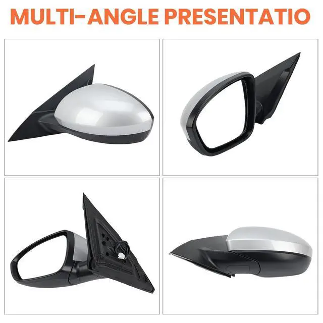 Alt view image 5 of 7 - Left Driver Side Mirror Compatible with 2019 2020 2021 2022 2023 2024 Nissan Altima Mirrors with Power Adjustment Manual Folding Brilliant Silver(3 Pins)