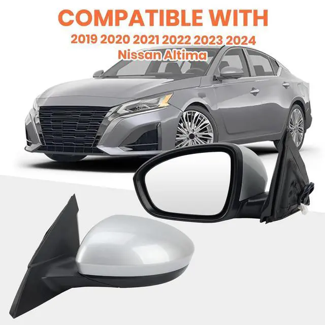 Alt view image 7 of 7 - Left Driver Side Mirror Compatible with 2019 2020 2021 2022 2023 2024 Nissan Altima Mirrors with Power Adjustment Manual Folding Brilliant Silver(3 Pins)
