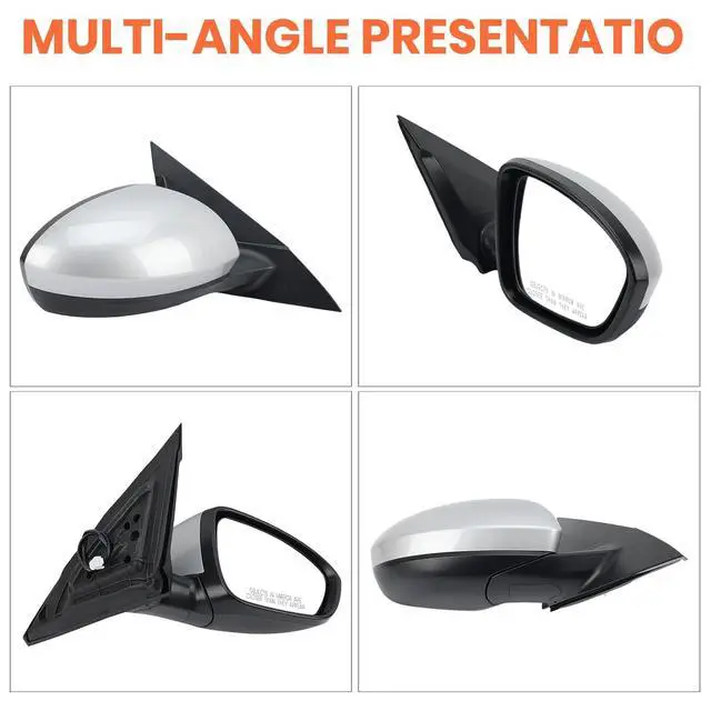 Alt view image 5 of 7 - Right Passenger Side Mirror Compatible with 2019 2020 2021 2022 2023 2024 Nissan Altima Mirrors with Power Adjustment Manual Folding Brilliant Silver(3 Pins)