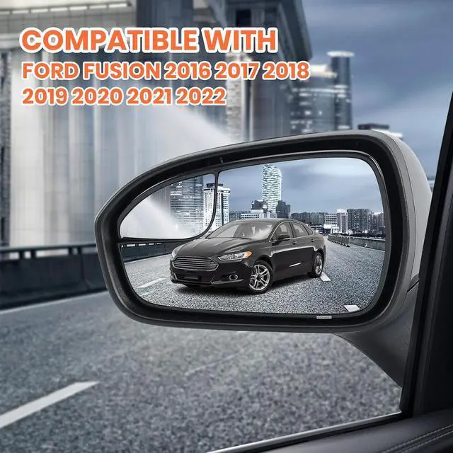 Alt view image 4 of 7 - Left Driver Side Mirror Compatible with Ford Fusion 2016 2017 2018 2019 2020 2021 2022 Mirrors with Power Manual Folding Black 3Pins