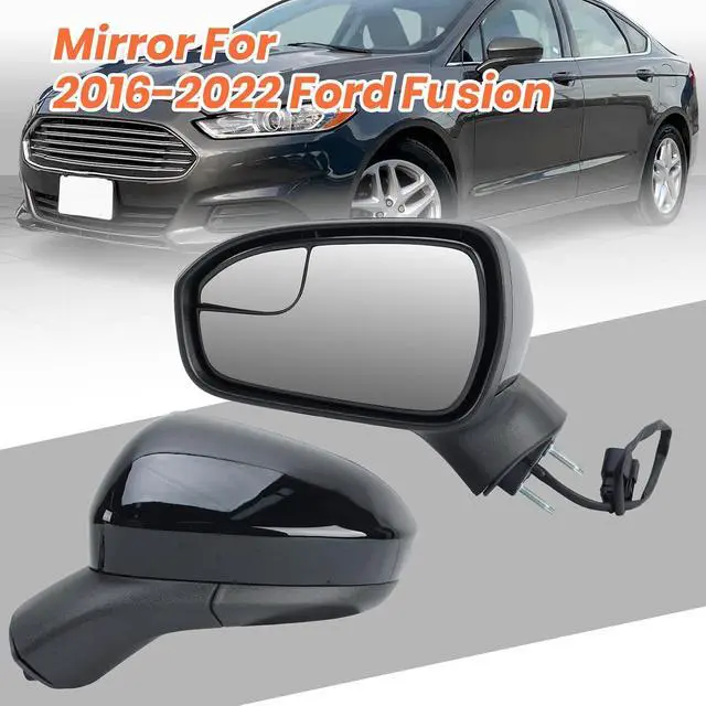 Alt view image 7 of 7 - Left Driver Side Mirror Compatible with Ford Fusion 2016 2017 2018 2019 2020 2021 2022 Mirrors with Power Manual Folding Black 3Pins