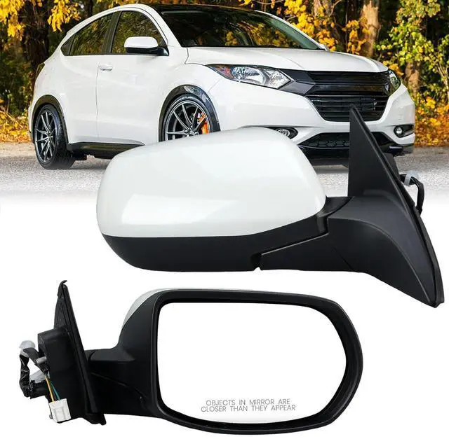 Main image of Right Passenger Side Mirror Compatible with 2016-2022 HR-V 3 Pins | Mirrors with Power Glass Manual Folding Paintable White
