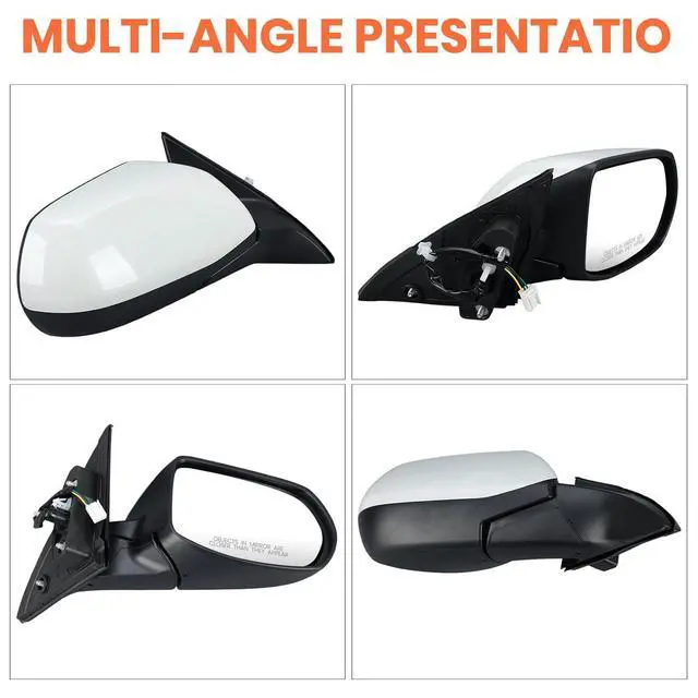 Alt view image 6 of 7 - Right Passenger Side Mirror Compatible with 2016-2022 HR-V 3 Pins | Mirrors with Power Glass Manual Folding Paintable White