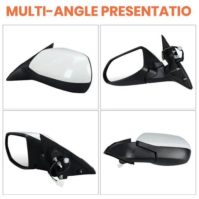 Alt view image 6 of 7 - Left Driver Side Mirror Compatible with 2016-2022 HR-V 3 Pins | Mirrors with Power Glass Manual Folding Paintable White