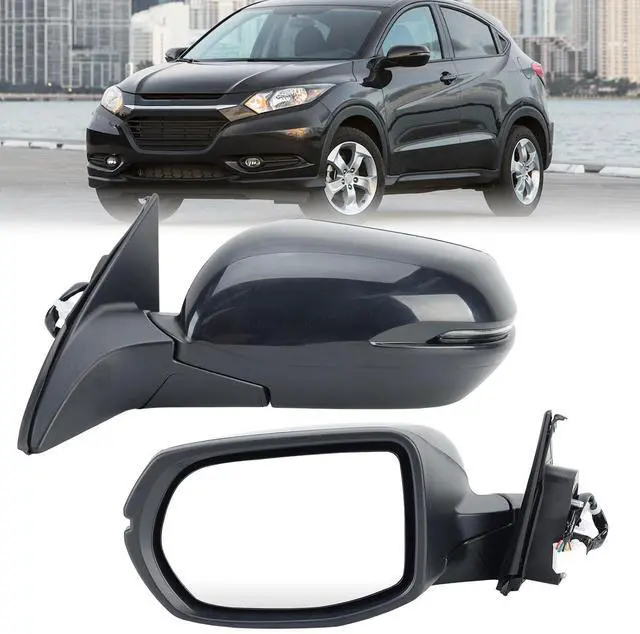 Main image of Left Driver Side Mirror Compatible with 2016 2017 2018 2019 2020 2021 2022 HR-V EX EX-L Door Mirrors with Power Heated Glass Turn Signals Manual Folding Gloss Black(6 Pins)