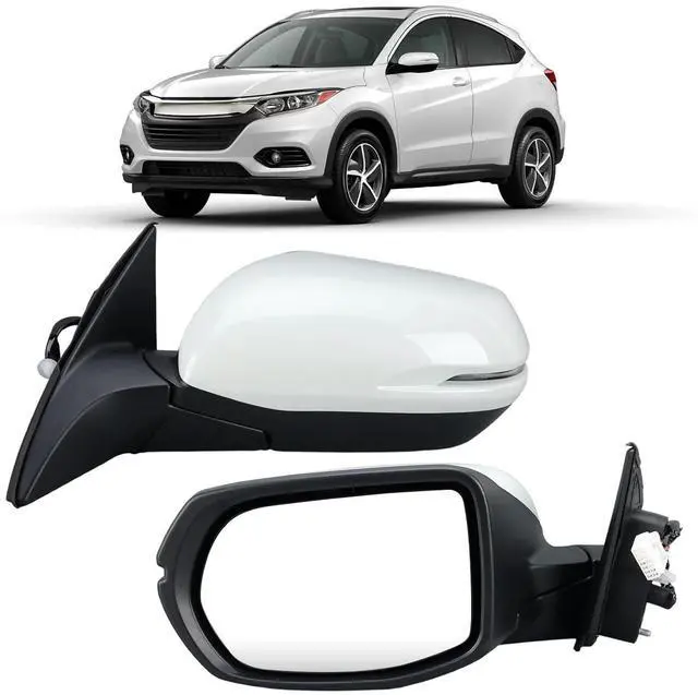 Main image of Left Driver Side Mirror Compatible with 2016 2017 2018 2019 2020 2021 2022 HR-V EX EX-L Door Mirrors with Power Heated Glass Turn Signals Manual Folding White (6 Pins)