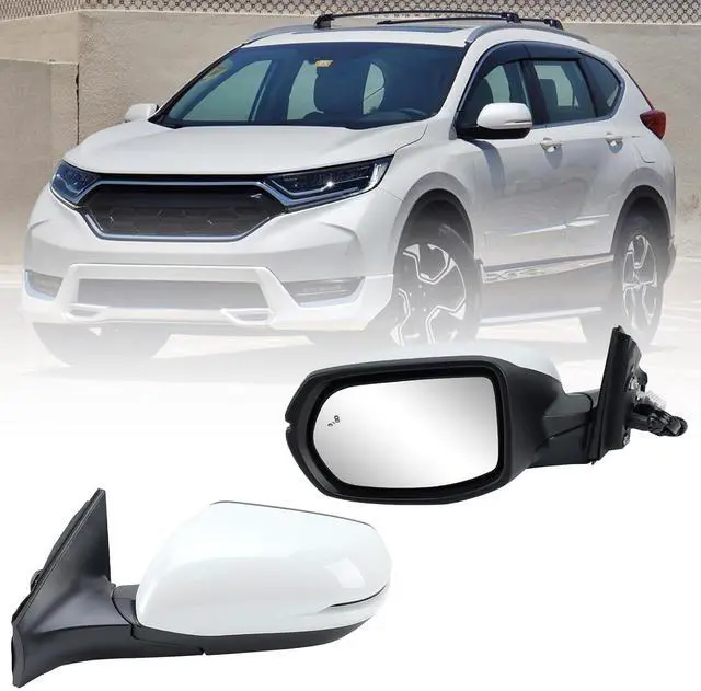 Main image of Driver Side Mirror Compatible With 2017-2022 Honda CRV EX EX-L Touring Mirrors With Heated Blind Spot Turn Signal Power Glass Manual Folding White Replace# 76251T1WA01ZF(9Pins)
