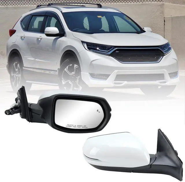 Main image of Passenger Side Mirror Compatible With 2017-2022 Honda CRV EX EX-L Touring Mirrors With Heated Blind Spot Turn Signal Power Glass Manual Folding White Replace# 76201T1WA01ZF(9Pins)