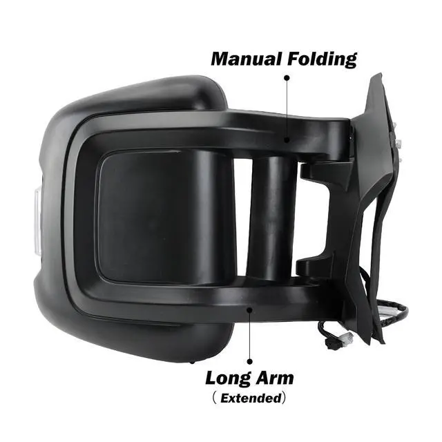 Alt view image 3 of 7 - Passenger Right Side Mirror for 2019 2020 2021 2022 RAM Promaster 1500 2500 3500,Power Door Mirror with Heated,Turn Signals Light,Replaces# FO1321536(Long Arm)