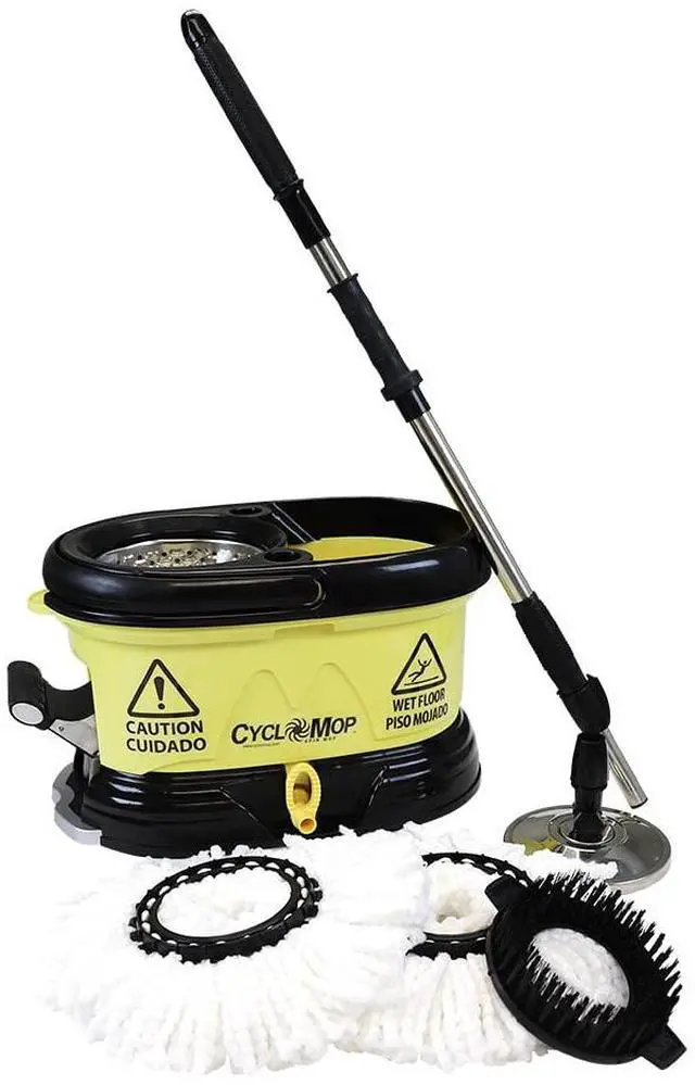 Alt view image 5 of 6 - Bucket with Mop Handle,Yellow/Black