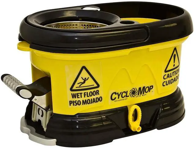 Alt view image 2 of 6 - Bucket with Mop Handle,Yellow/Black
