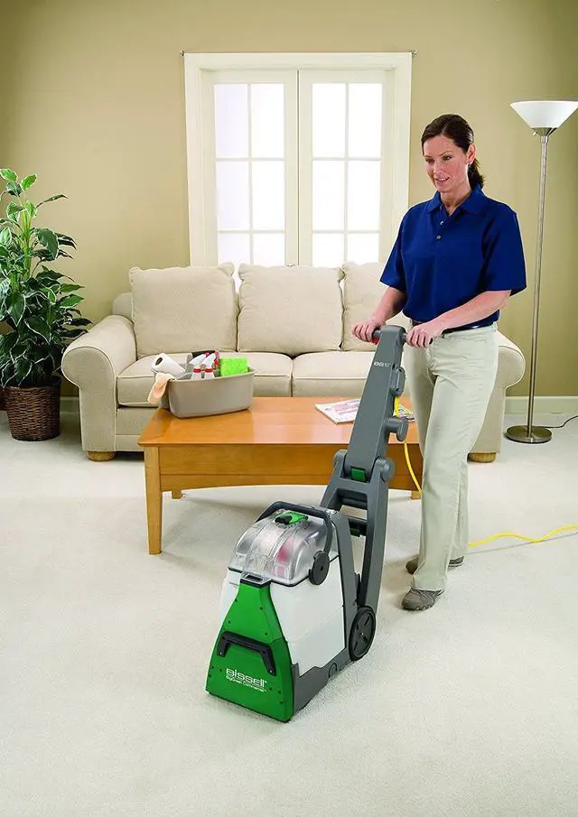Alt view image 2 of 5 - Bissell BigGreen Commercial BG10 Deep Cleaning 2 Motor Extracter Machine w/ Upholstery Tool, and 32 OZ Shampoo Bundle