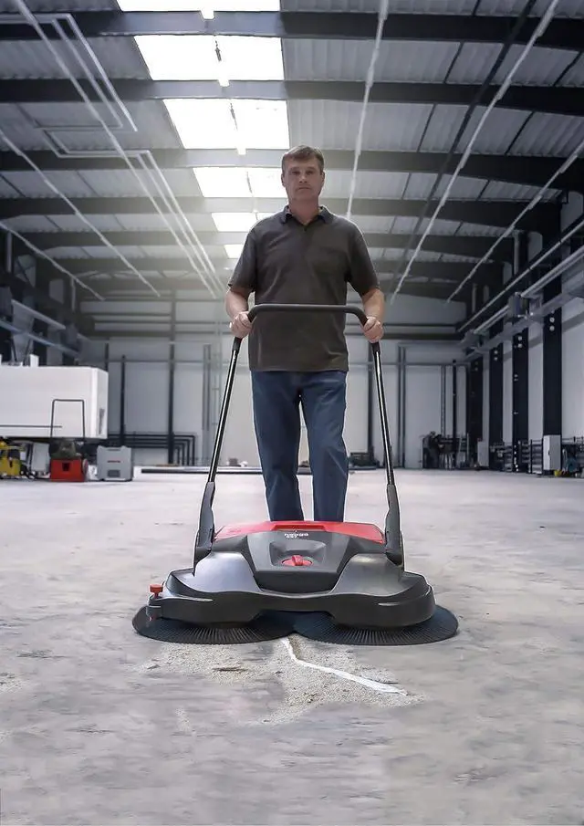 Alt view image 2 of 2 - Haaga 697 Profi-line Battery Powered Triple Brush Sweeper, 38" Width