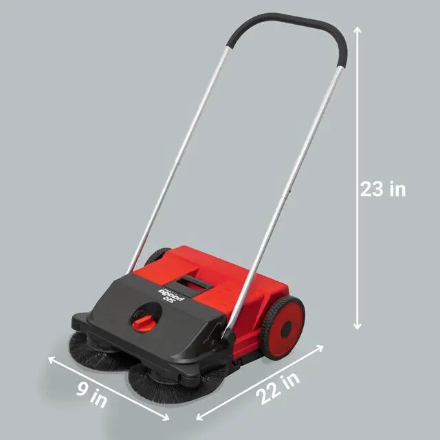 Alt view image 4 of 7 - Haaga Starmix 255 Hand Sweeper - Ideal for Smaller Areas with 55cm Sweeping Width - Capacity 1,600 m²/h - Container Volume 20 litres - Beltless Drive with Dual Disc Brushes