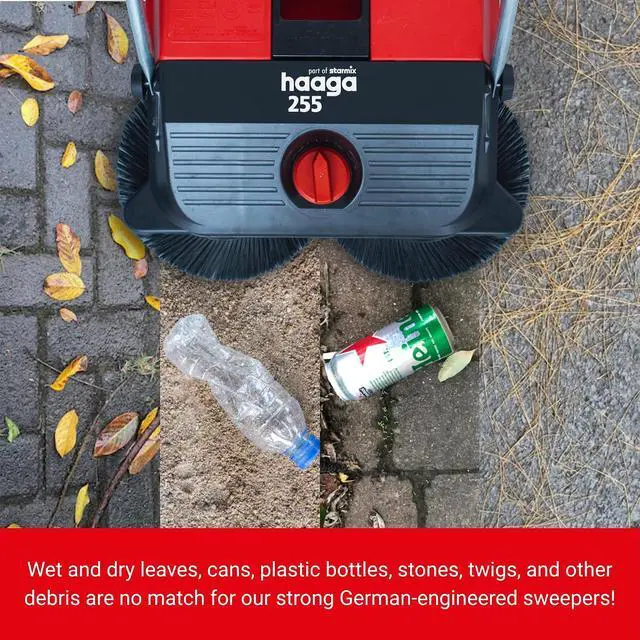 Alt view image 2 of 7 - Haaga Starmix 255 Hand Sweeper - Ideal for Smaller Areas with 55cm Sweeping Width - Capacity 1,600 m²/h - Container Volume 20 litres - Beltless Drive with Dual Disc Brushes
