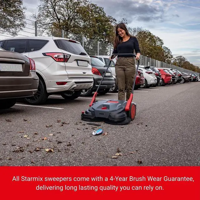 Alt view image 6 of 7 - Haaga Starmix 255 Hand Sweeper - Ideal for Smaller Areas with 55cm Sweeping Width - Capacity 1,600 m²/h - Container Volume 20 litres - Beltless Drive with Dual Disc Brushes