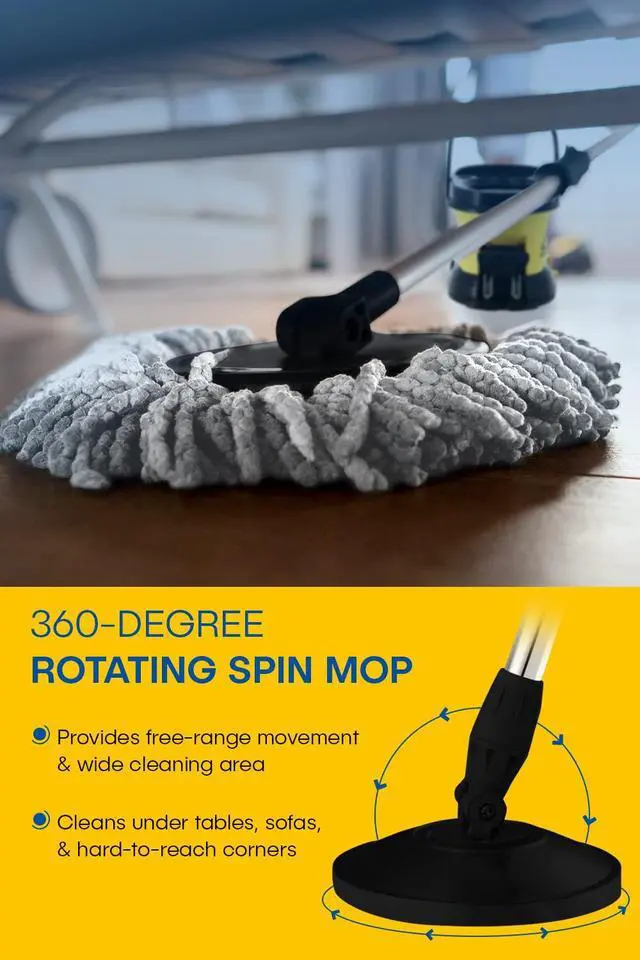 Alt view image 2 of 7 - CycloMop® Commercial Spinning Spin Mop with Dolly Wheels - Heavy Duty Design for Years of Use
