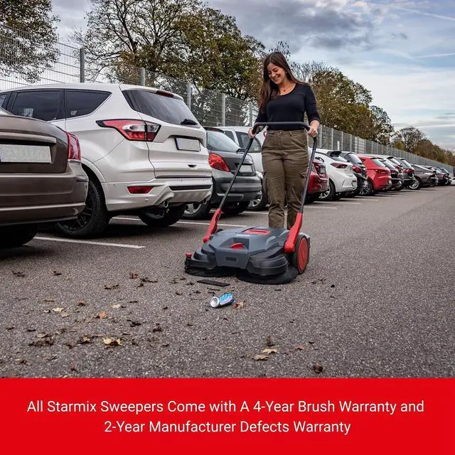 Alt view image 7 of 7 - Haaga Starmix 375 Hand Sweeper - Ideal for Thorough Cleaning with 75cm Sweeping Width - Capacity 2,900 m²/h - Container Volume 50 litres - Beltless Drive with Turbo Sweeping System