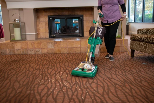 Alt view image 4 of 4 - Bissell BigGreen Commercial BG101DC ProCup Comfort Grip Handle Upright Vacuum with Magnet, 870W, 12" Vacuum Width