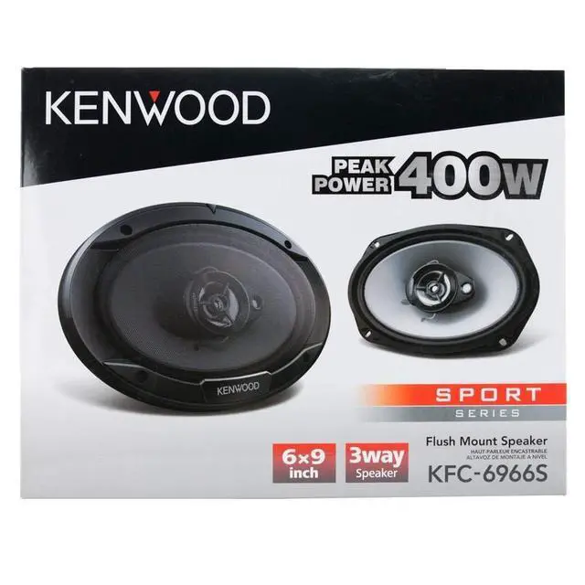 Alt view image 7 of 7 - Kenwood KFC-6966S 6 x 9 Inch 400-Watt 3-Way Flush Mount Coaxial Car Speaker Easy Installation - Pair