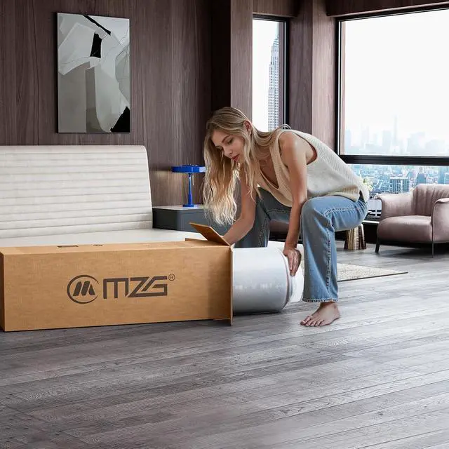 Alt view image 5 of 7 - M 12 Inch King Size Plush Hybrid Mattress, Gel-Infused Memory Foam Pillow Top & Individually Wrapped Pocket Coils, Cooling & Breathable, CertiPUR-US Certified, Fiberglass-Free, Mattress in a Box