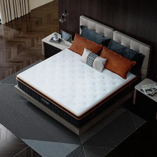 Alt view image 7 of 7 - M 12 Inch King Size Plush Hybrid Mattress, Gel-Infused Memory Foam Pillow Top & Individually Wrapped Pocket Coils, Cooling & Breathable, CertiPUR-US Certified, Fiberglass-Free, Mattress in a Box