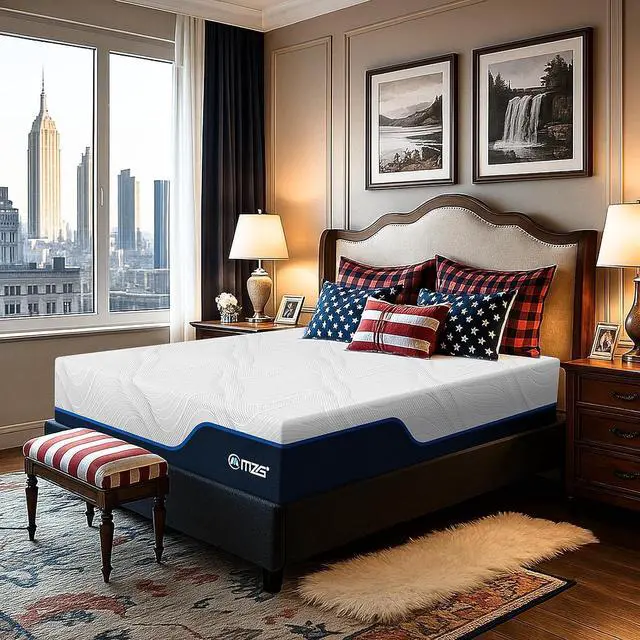 Main image of M 12 Inch Queen Size Plush Hybrid Mattress, Gel-Infused Memory Foam Pillow Top & High-Density White Support Foam, Cooling & Breathable, CertiPUR-US Certified, Mattress in a Box