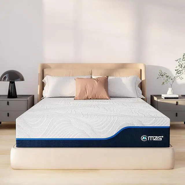 Alt view image 3 of 7 - M 12 Inch Queen Size Plush Hybrid Mattress, Gel-Infused Memory Foam Pillow Top & High-Density White Support Foam, Cooling & Breathable, CertiPUR-US Certified, Mattress in a Box