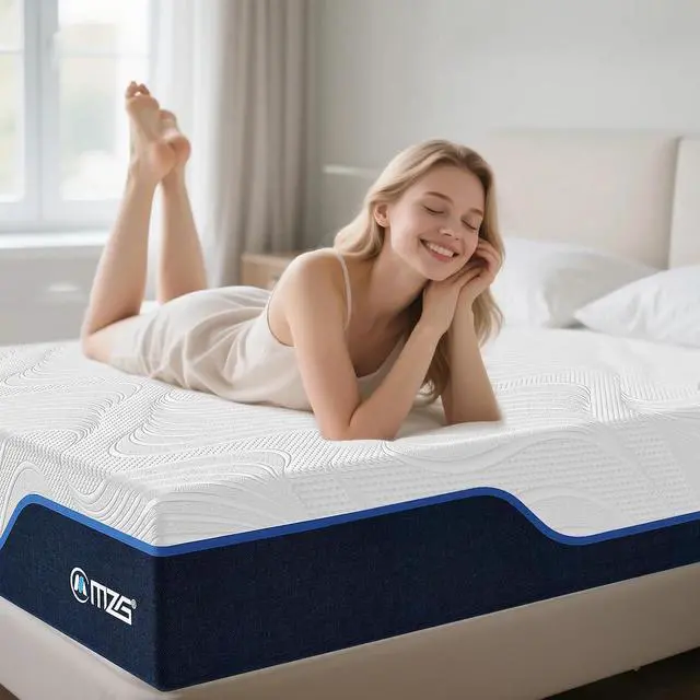 Alt view image 6 of 7 - M 12 Inch Queen Size Plush Hybrid Mattress, Gel-Infused Memory Foam Pillow Top & High-Density White Support Foam, Cooling & Breathable, CertiPUR-US Certified, Mattress in a Box