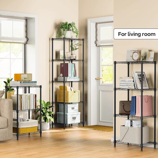 Alt view image 2 of 7 - M 4 Tiers Shelf Metal Storage Shelves Wire Rack Closet Organizers for Garage Kitchen Bathroom Laundry Black 11.8" D x 17.7" W x 41.9" H