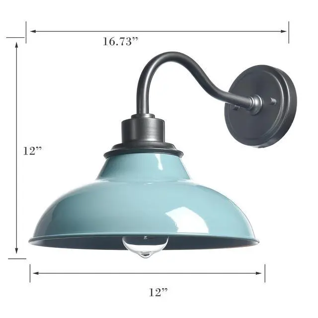 Alt view image 5 of 7 - HYDELITE Macaron Wall Sconce Gooseneck with Nautical Sea Green Shade | Modern Indoor Barn Shade Wall Lighting for Bedroom Living Room Kitchen Hallway
