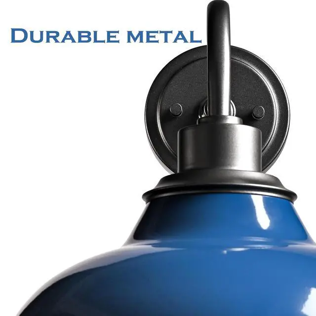 Alt view image 2 of 7 - HYDELITE Dark Blue Modern Wall Sconce Gooseneck Indoor | Retro Barn Wall Lighting for Bedroom Bathroom Living Room Kitchen Hallway