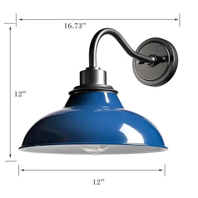 Alt view image 3 of 7 - HYDELITE Dark Blue Modern Wall Sconce Gooseneck Indoor | Retro Barn Wall Lighting for Bedroom Bathroom Living Room Kitchen Hallway