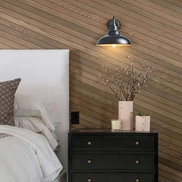 Alt view image 7 of 7 - HYDELITE Black Wall Sconce Gooseneck Nordic Style Wall Lighting | Farmhouse Black Barn Hardwired Wall Lamp for Bedroom Living Room Kitchen Hallway Indoor