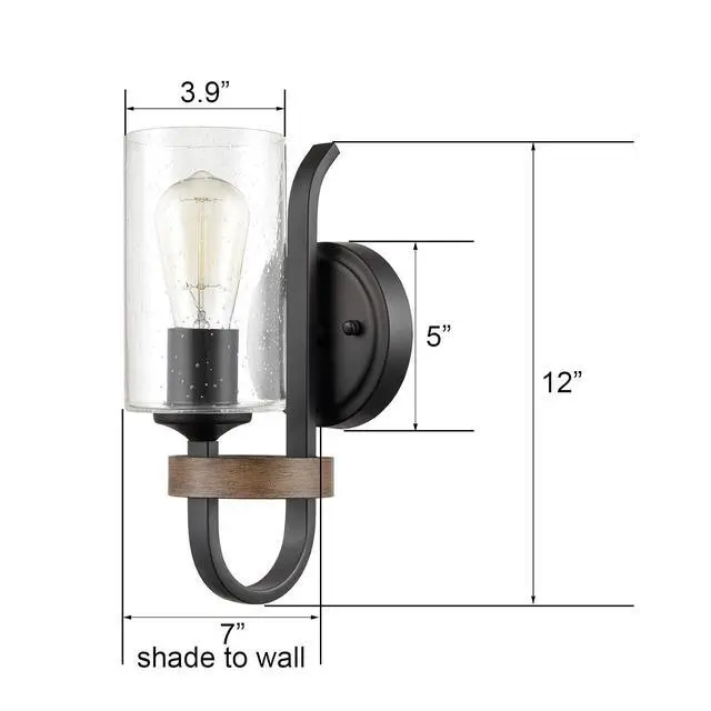 Alt view image 6 of 7 - HYDELITE Enhance Your Space with Modern Black Ceiling Light and Industrial Black Wall Sconce Combo