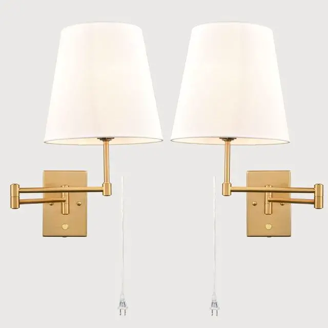 Alt view image 2 of 7 - HYDELITE Amber Glass Flush Mount Ceiling Light & Gold Plug-in Wall Sconce