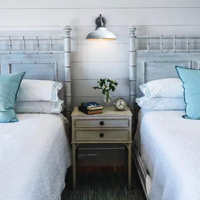 Alt view image 6 of 7 - HYDELITE Wall Sconce White Barn Shade Gooseneck Wall Lighting | Modern Indoor Hardwired E26 Wall Lights for Bedroom Bathroom Living Room Kitchen Hallway