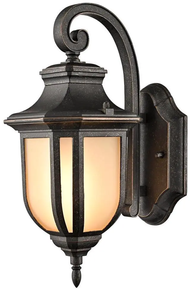 Main image of HYDELITE Outdoor Dark Brown Wall Light Waterproof with Yellow Glass Shade | Anti-Rust Aluminum Exterior Wall Lantern Porch Light for Front Door, Porch, Yard, Foyer, Hotel