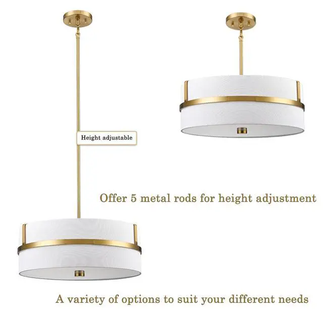Alt view image 5 of 7 - Luxurious Gold Swing Arm Wall Lamp & Flush Mount Ceiling Light Drum