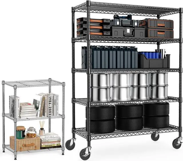 Main image of 2 PCS Garage Shelving 5 Tier Industrial Metal Shelving Units for Commercial, Basement, Pantry, Warehouse, School