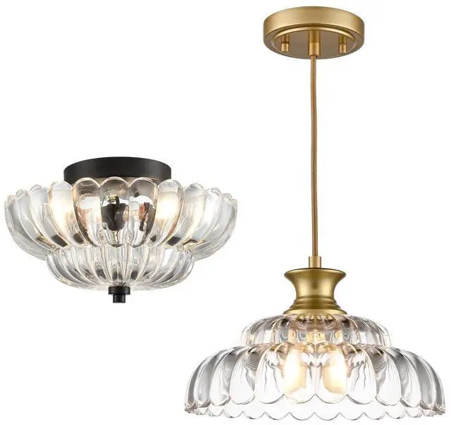 Main image of HYDELITE Glass Ceiling Light with Glass Pendant Light