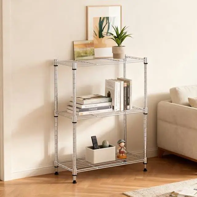 Alt view image 5 of 7 - M 3 Tier Shelf Metal Storage Shelves Wire Rack Closet Organizers for Garage Kitchen Bathroom