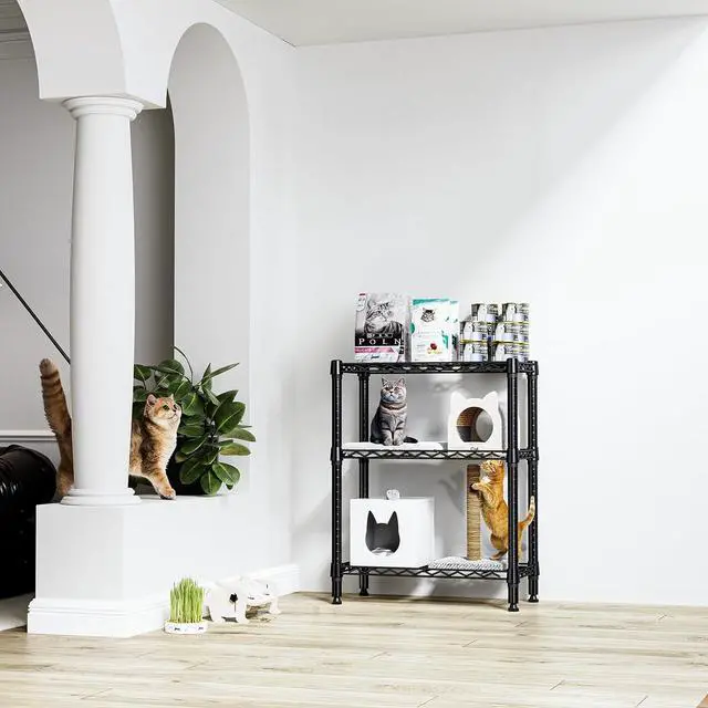 Alt view image 6 of 7 - M 3 Tier Shelf Metal Storage Shelves Wire Rack Closet Organizers for Garage Kitchen Bathroom