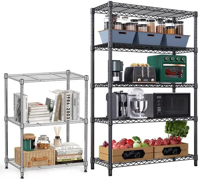 Main image of M 2 PCS Steel Storage Shelving Utility Shelving Unit Steel Organizer Wire Rack for Home,Kitchen,Office,Garage