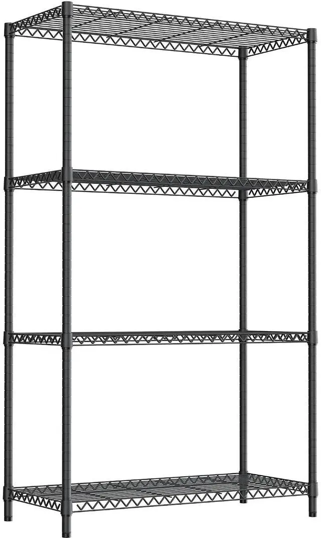 Alt view image 6 of 6 - M 2400LBS 35.5" W Standing Shelf Units Wire Rust-Proof Outdoor Storage Shelving 4-Tier Utility Shelving Unit for Garden Home,Kitchen,Office Dark Grey 17.7" D x 35.5" W x 59.4" H