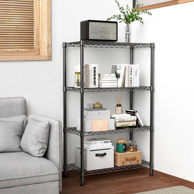 Alt view image 2 of 7 - M 1000 lbs Storage Shelving Steel Heavy Duty 4-Tier Utility Shelving Unit Steel Organizer Wire Rack for Home,Kitchen,Office (13.7" D x 29.5" W x 47.2" H)