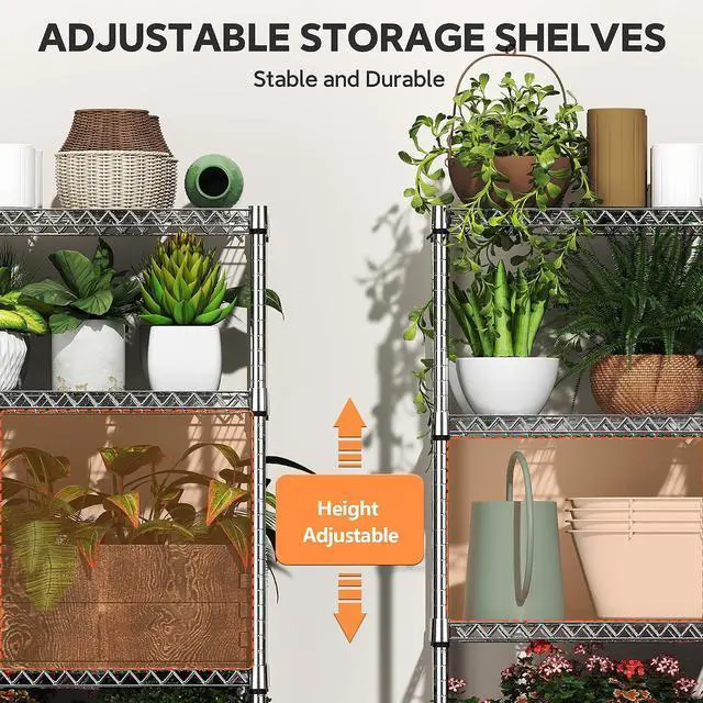 Alt view image 4 of 7 - M 6 Tiers Storage Shelves Load 2100LBS, Metal Shelving Wire Metal Shelving Unit Shelves for Storage Adjustable Garage Shelving for Pantry Kitchen Garage Chrome 17.7" D x 47.3" W x 82.4" H
